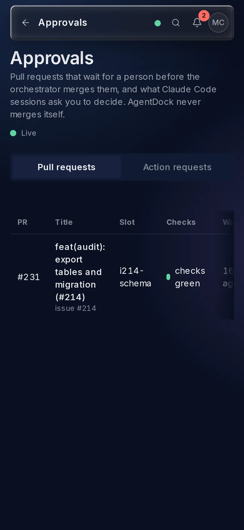 Approvals on a phone.