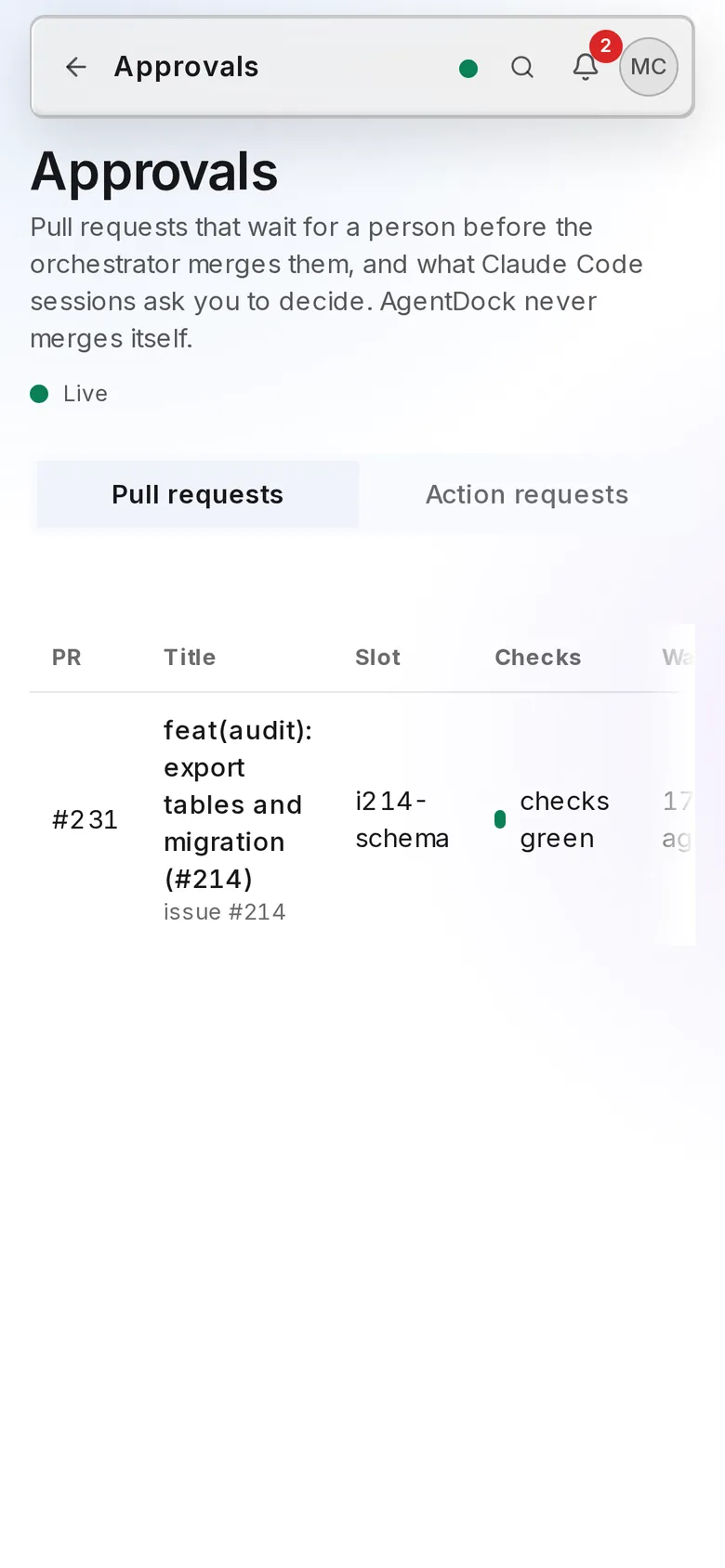 Approvals on a phone.